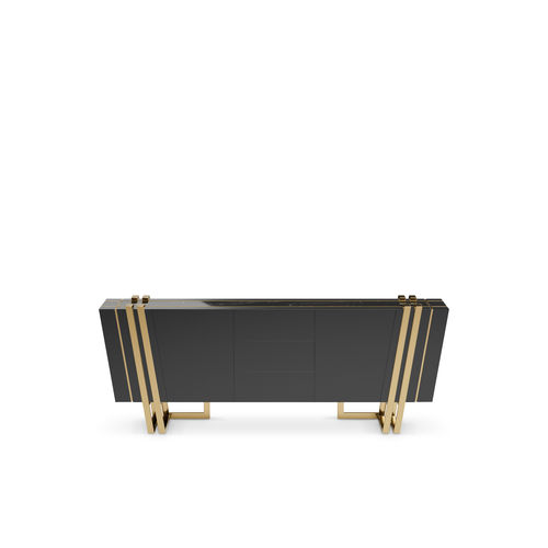Modernes Sideboard - Apotheosis - LUXXU MODERN DESIGN & LIVING - lackiertes Holz / poliertes Messing / Marmor