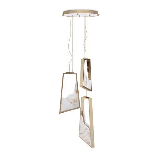 Hängelampe - MAGNA - LUXXU MODERN DESIGN & LIVING - Messing mit Goldauflage / Marmor / modern