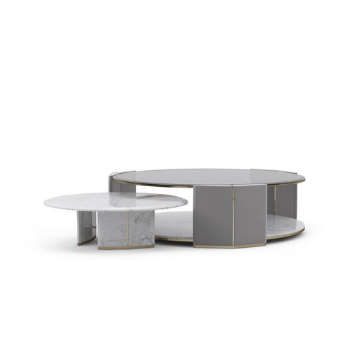Moderner Couchtisch - Algerone - LUXXU MODERN DESIGN & LIVING - Glas / Messing / Leder