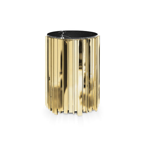 Moderner Beistelltisch - EMPIRE (BIG) - LUXXU MODERN DESIGN & LIVING - Marmor / Gestell aus Messing / rund