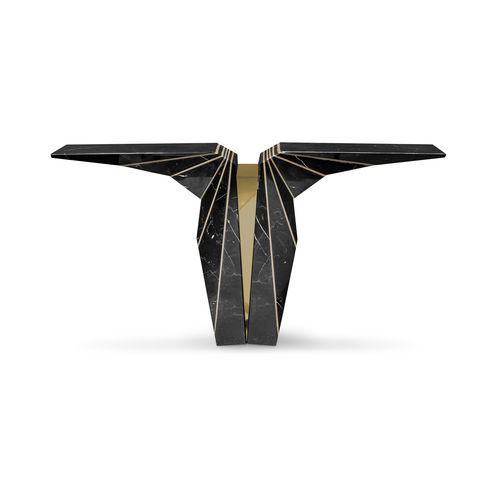 Moderner Konsolentisch - SUSPICION - LUXXU MODERN DESIGN & LIVING - Messing / Marmor / Gestell aus Marmor