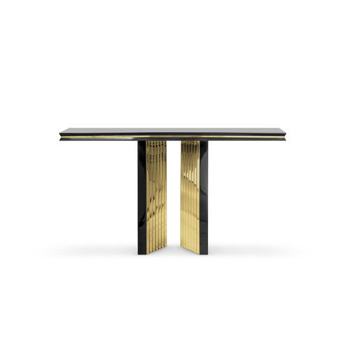 Moderner Konsolentisch - BEYOND - LUXXU MODERN DESIGN & LIVING - Holz / Messing / Gestell aus Holz