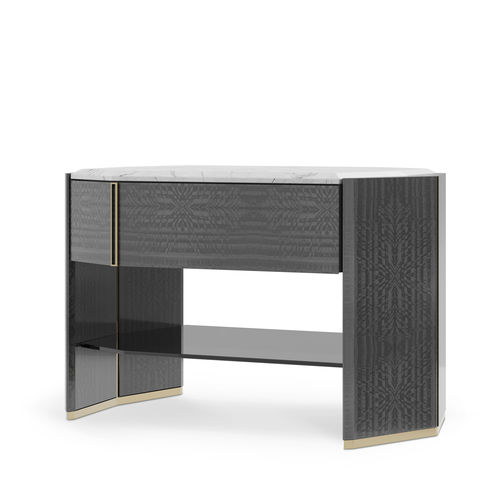 Moderner Nachttisch - ALGERONE - LUXXU MODERN DESIGN & LIVING - Glas / Marmor / Gestell aus Messing