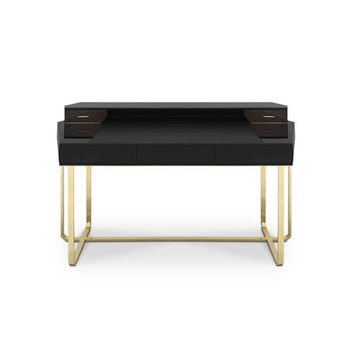Bodenstehender Schreibtisch - WALTZ - LUXXU MODERN DESIGN & LIVING - modern / lackiertes Holz / poliertes Messing