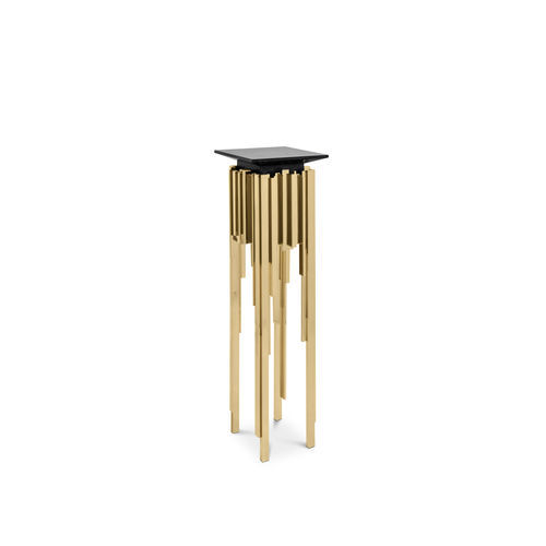 Moderner Blumentisch - EMPIRE - LUXXU MODERN DESIGN & LIVING - Marmor / Gestell aus Messing / quadratisch