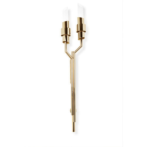 Moderne Wandleuchte - TYCHO TORCH - LUXXU MODERN DESIGN & LIVING - für den Innenraum / Messing mit Goldauflage / Kristall
