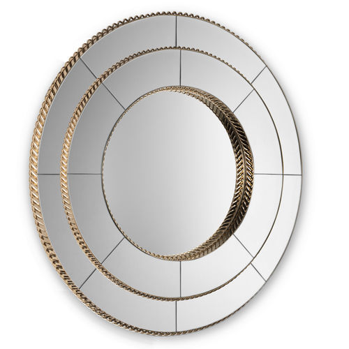 Wandmontierter Spiegel - Crown XL - LUXXU MODERN DESIGN & LIVING - modern / rund / Messing mit Goldauflage