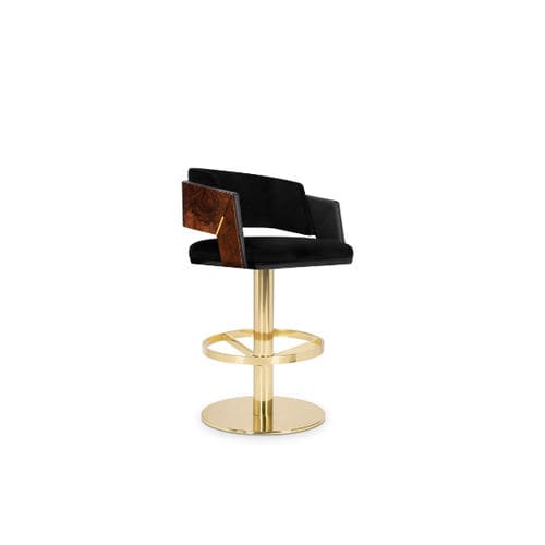 Moderner Barstuhl - GALEA - LUXXU MODERN DESIGN & LIVING - für den Innenraum / Samt / Leder