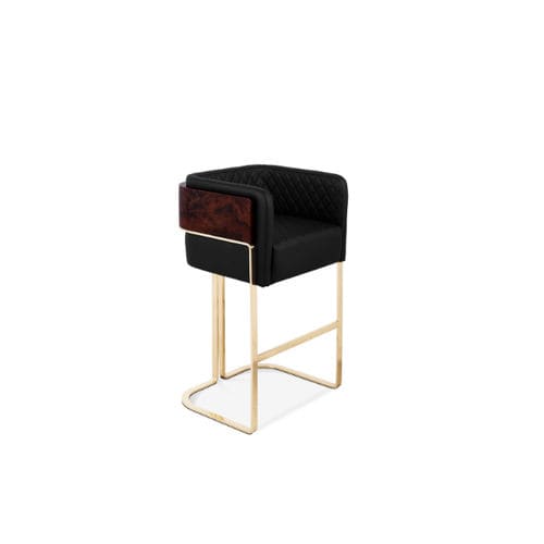 Moderner Barstuhl - NURA - LUXXU MODERN DESIGN & LIVING - für den Innenraum / Leder / Holz