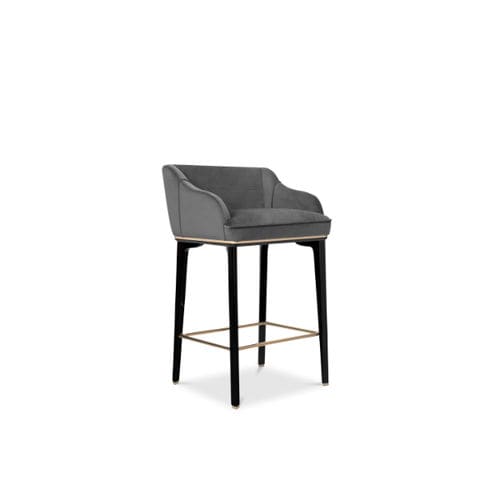 Moderner Barstuhl - SABOTEUR - LUXXU MODERN DESIGN & LIVING - für den Innenraum / Samt / poliertes Messing