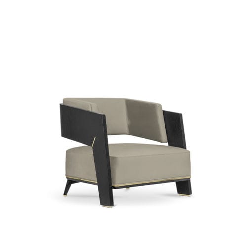 Moderner Sessel - GALEA - LUXXU MODERN DESIGN & LIVING - Samt / Holz / Messing