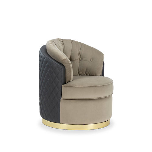 Moderner Sessel - OTTO - LUXXU MODERN DESIGN & LIVING - Samt / Leder / Messing