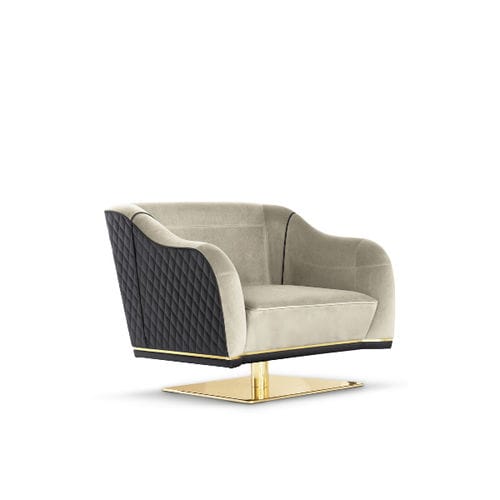 Moderner Sessel - SABOTEUR - LUXXU MODERN DESIGN & LIVING - Samt / Leder / Messing