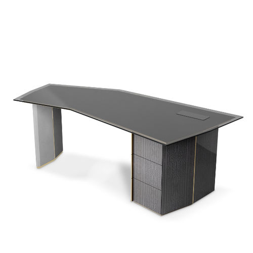 Bodenstehender Schreibtisch - ALGERONE - LUXXU MODERN DESIGN & LIVING - modern / Holz / poliertes Messing