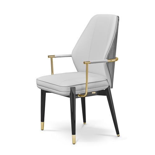 Moderner Esszimmerstuhl - ALGERONE - LUXXU MODERN DESIGN & LIVING - für den Innenraum / Kunstleder / poliertes Messing