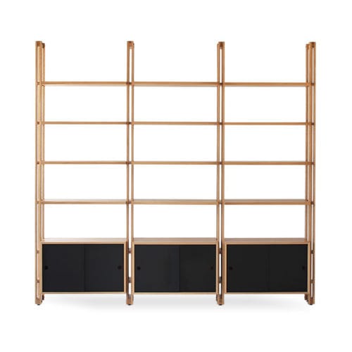 Modernes Regal - MITAU - HEAVENS - Eiche / Nussbaum / mit Stauraum