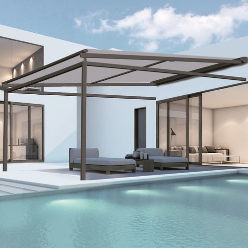 Selbsttragende Pergola - VERASTOR-SKY - LLAZA WORLD, S.A. - angebaut / hängend / Aluminium