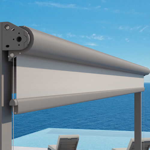 Jalousie für Fenster - MAXISCREEN BOX - LLAZA WORLD, S.A. - Segeltuch / für Außenbereich / motorisiert