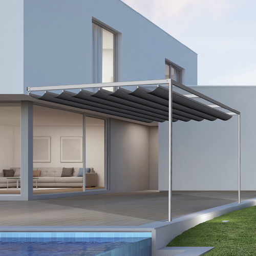 Selbsttragende Pergola - ELIT  - LLAZA WORLD, S.A. - angebaut / hängend / Metall