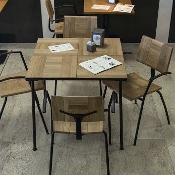 Tisch / minimalistisches Design - EAGLE - TALIN SRL - Eiche / Gestell aus Metall / rechteckig