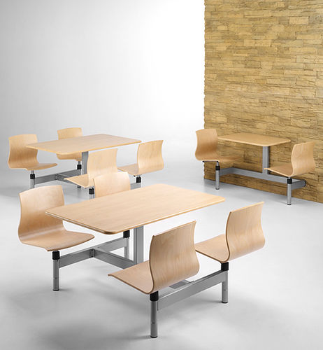 Moderne Tisch- und Stuhlkombination - MONOBLOCK CLASSIC - TALIN SRL - für den Innenraum / Buche / Sperrholz