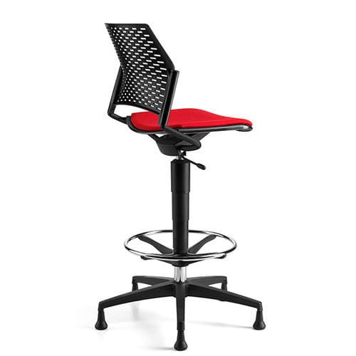 Moderner Bürohocker - DELFI PLUS - TALIN SRL - Leder / Stoff / Gestell aus Metall