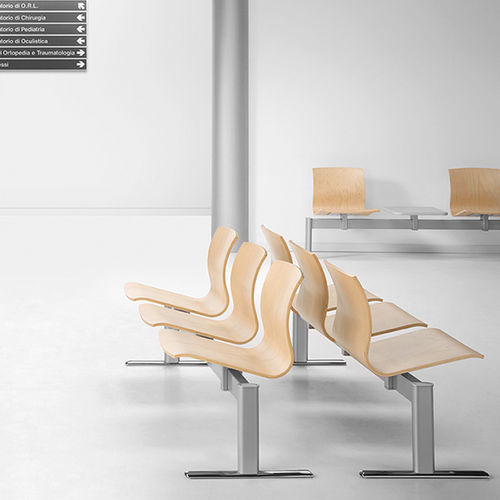 Metall-Traversenbank - WEBWOOD - TALIN SRL - Leder / Buche / Sperrholz