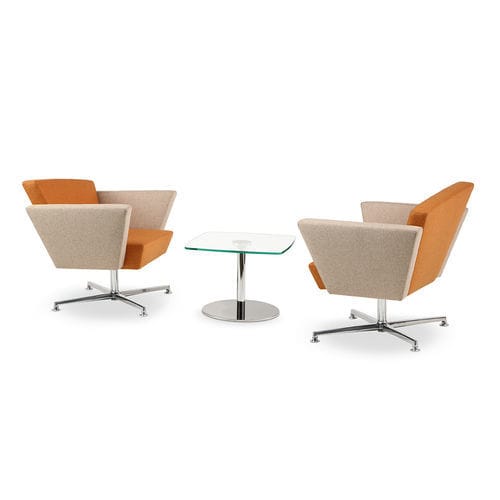 Moderner Besuchersessel - CORNER - TALIN SRL - Leder / Stoff / Chromstahl