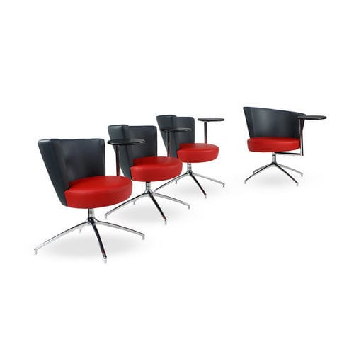 Moderner Besuchersessel - ELIPSE - TALIN SRL - Leder / Stoff / Chromstahl