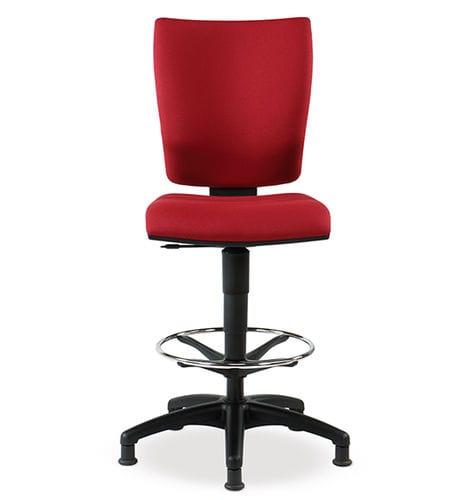 Moderner Arbeitshocker - GUJA - TALIN SRL - Stoff / Leder / Gestell aus Aluminium