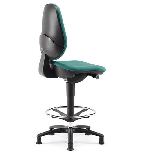 Moderner Arbeitshocker - POINT - TALIN SRL - Stoff / Leder / Gestell aus Aluminium
