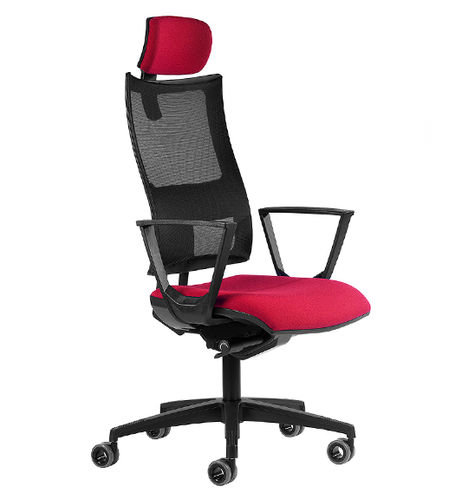 Moderner Chefsessel - ALLYNET - TALIN SRL - Leder / Stoff / Chrom