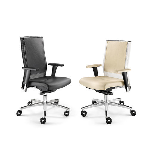 Moderner Bürostuhl - TITANIA - TALIN SRL - für den Innenraum / Aluminium / Leder