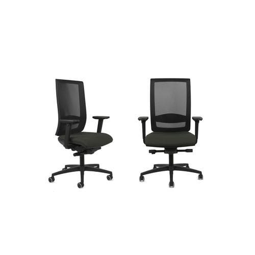 Aluminium-Arbeitsstuhl - WIND - TALIN SRL - Chrom / Leder / Netz