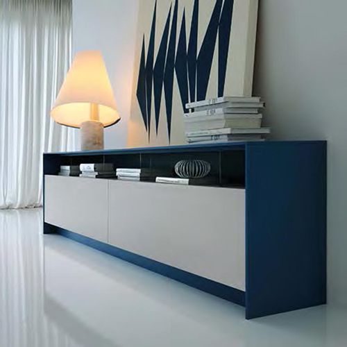 Modernes Sideboard - COMP_802 - Mobilgam - lackiertes Holz / weiß / blau