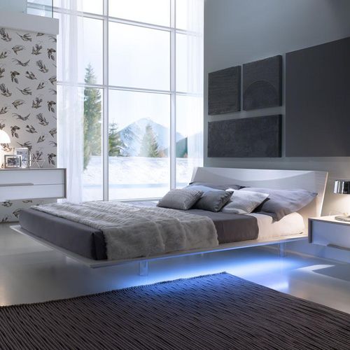 Doppelbett - LUNA - Mobilgam - modern / Kopfteil / mit integrierter Beleuchtung