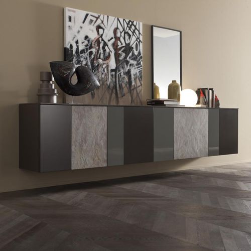 Wandmontiertes Sideboard - COMP_830 - Mobilgam - modern / lackiertes Holz / grau