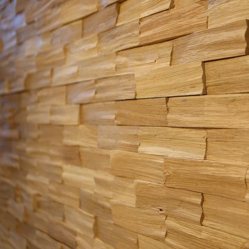 Holzverblender - OAK BRICK - Relief Walls - Innenbereich / texturiert / braun