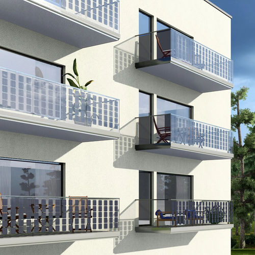 Geländer mit Solarmodul - VISIOPLAN PV - Abel Metallsysteme GmbH & Co. KG - Aluminium / Platten / für Außenbereich