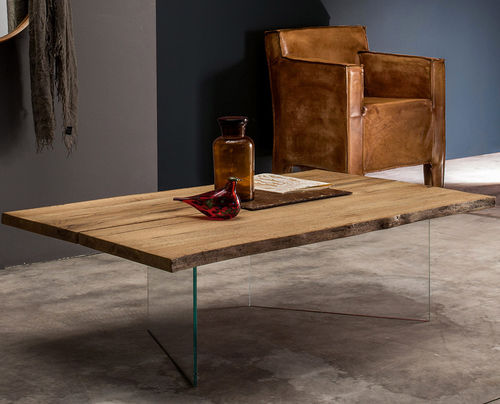 Moderner Couchtisch - TWINS  - Devina Nais - Eiche / Glas / rechteckig