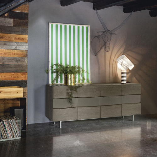 Modernes Sideboard - TWINS - Devina Nais - Eiche / Eisen / braun