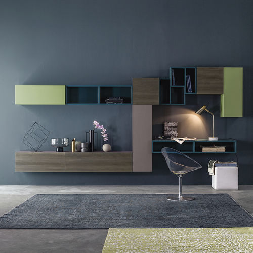 Moderne Wohnwand - ZERO.16 - Devina Nais - lackiertes Holz