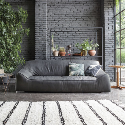 Modernes Sofa - VANCOUVER  - Devina Nais - Leder / grau / 3 Plätze