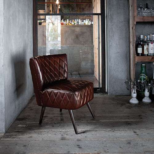 Klassischer Sessel - CLEVELAND - Devina Nais - Leder / Massivholz / braun