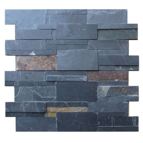 Schiefer-Mosaikfliese - STACKED - Asian Stones - für den Innenraum / Wand / geometrisches Muster