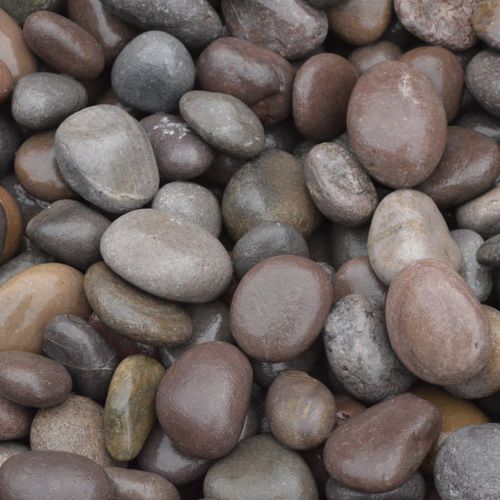 Gerollter Rundkies - RED RIVER - Asian Stones