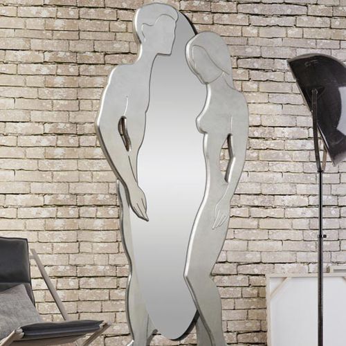 Wandmontierter Spiegel - P4650 - PINTDECOR - originelles Design / oval / silberfarben
