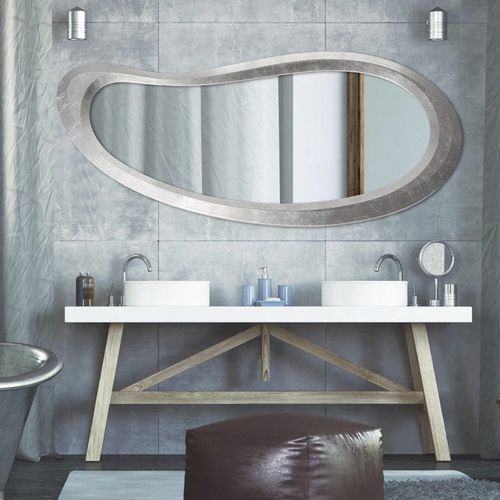 Wandmontierter Spiegel für Badezimmer - P4257 - PINTDECOR - modern / silberfarben