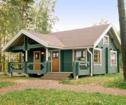 Fertigbauhaus - PALLAS : 88 - Artic House - aus Massivholz-Block / umweltfreundlich / klassisch