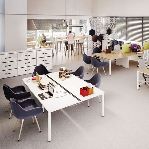 Schreibtisch für Open Space - FLEXIDO D  - Mikomax Smart Office - modern / Laminat / mit Stauraum